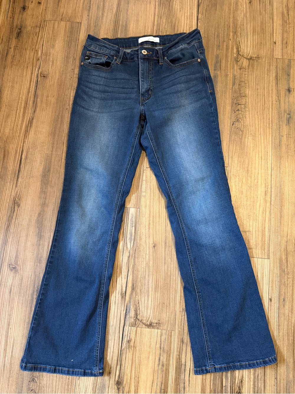 KanCan Women's Flare Jeans in Dark Blue Wash
